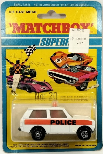 Matchbox Nº 20 Police Patrol A Lesney Product  C29