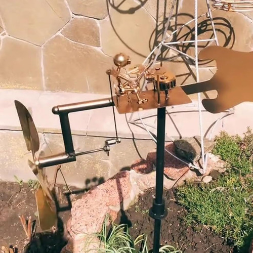 F Tambor De Metal Molino De Viento Decoración De Jardín