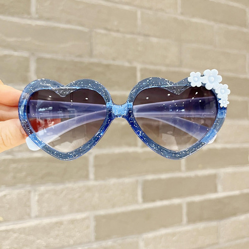 Yj1. 2 Gafas De Sol De Corazón Para Niños, Accesorio De Azul