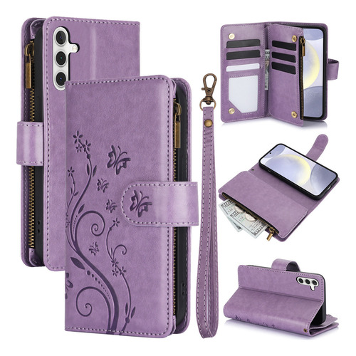 Funda De Piel Con Tapa Tipo Cartera Para Samsung Galaxy A56 A36 A26 A16 A06