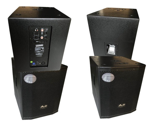 Combo 2 Bafles Activo + Pasivo Sub Woofer Graves 15 1000w En