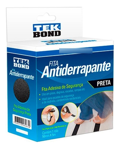 Fita Antiderrapante Preta 50mmx5m Tekbond