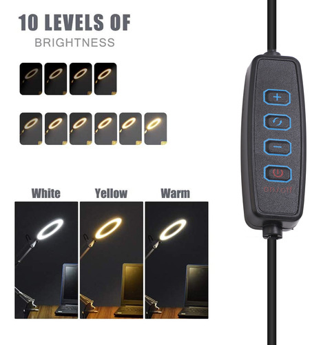 Lupa De Luz Ajustable, Lupa Led De 5x
