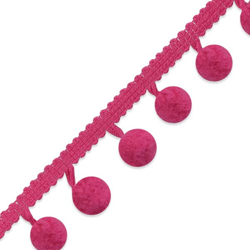 Adornos Cortados A Medida 3/8 Pom Fringe Fucsia | (corte De 