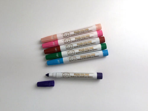 Fibras Marcador De Tinta Comestible Food Colors X 6