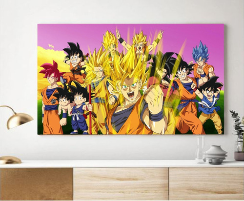 Cuadro Decorativo Goku Transformaciones Dragon Ball 28x41cm