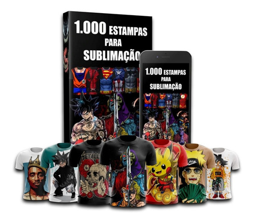 1000 Estampas Para Sublimação Mais Brindes 50 Mockup Psd