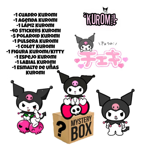 Kuromi Caja Misteriosa Niña Anime Box Hello Kitty