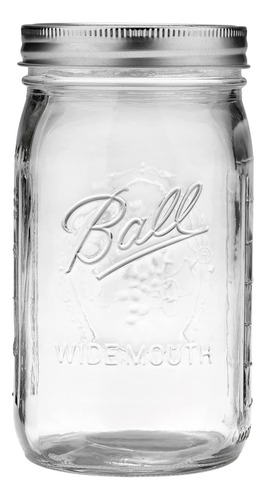 Tarros Mason De Boca Ancha 946 Ml Con Tapas Y Bandas