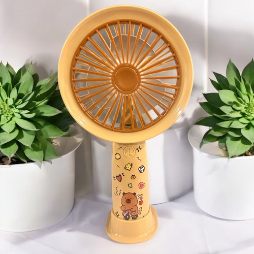 Mini Ventilador Capibara Portatil Usb-c Recargable Lindo Fan Beige
