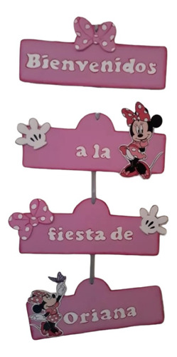  Cartel Para Colgar En La Puerta Decoración Minnie Mouse 