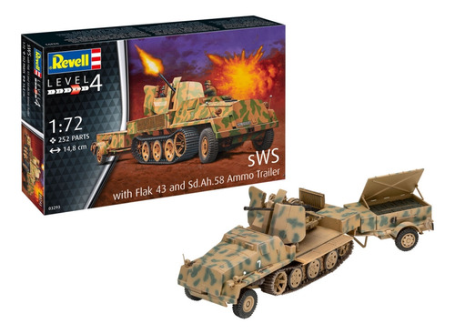 Revell 03293 Sws With Flak43 And Sd Ah58 Ammo Trailer 1:72