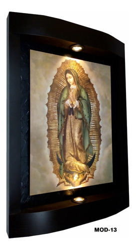 Cuadro Litografía Virgen De Guadalupe Con Luces 