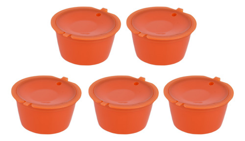 Cápsula De Café Naranja, 5 Unidades, 50 Ml, Reutilizable, Co