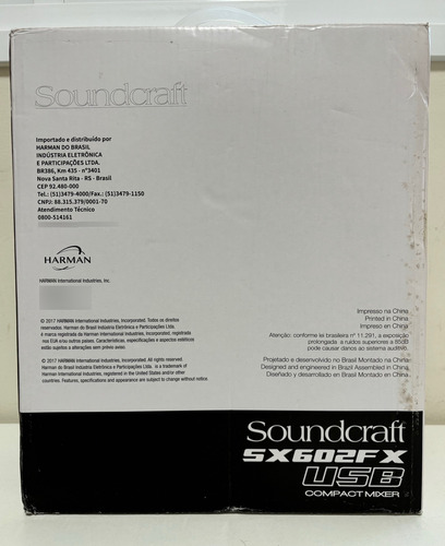 Mesa Soundcraft Sx602fx Usb 6 Canais Zerada (Usado)