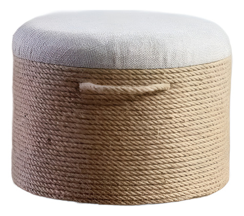 Puff De Cuerda 29cm Reforzado Living Hogar Con Almohadón