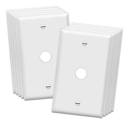 0.625  Hole Phone/cable Wall Plate, Standard Size 1-gan...