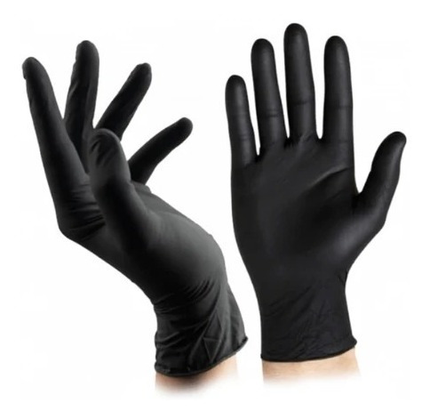 Guantes 100% Nitrilo Negros. Caja De 100 Unidades.