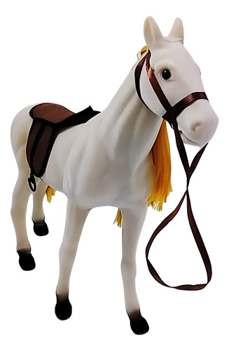 Caballo Potro Blanco Con Asiento Accesorio Para Muñecas Ed