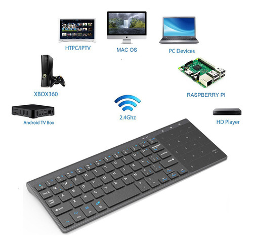 Teclado Inalámbrico Slim Con Touchpad Android Windows Tv Box