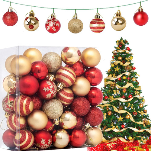 Bolas Árbol Navidad Inastillables Decoración Ornamento 50pcs