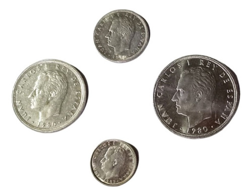 Lote De 4 Monedas De España Vf+ Rey Juan Carlos I (Usado)