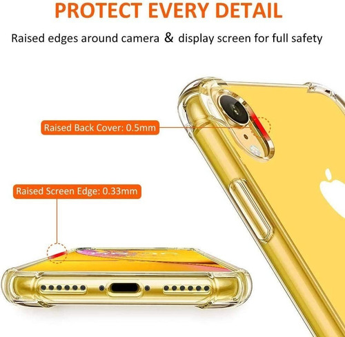 Imagen 7 de 10 de Carcasa Para iPhone XR Transparente Rugged Marca Cofolk