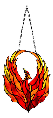 Para Decoración De Vitral De Phoenix, Ventana Con Forma De