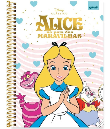 Caderno Universitário Alice No País Das Maravilhas 80 Fls