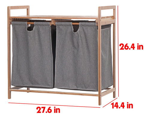 Imagen 9 de 9 de Gabinete De Almacenamiento De Ropa Sucia De Baño Cesta De Ro