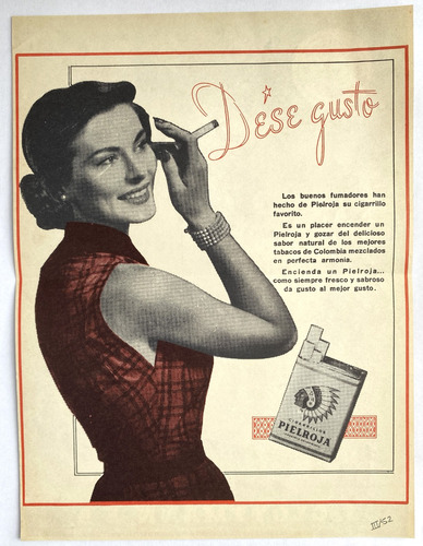 Cigarrillos Pielroja Y Rca Víctor Publicidad De 1952