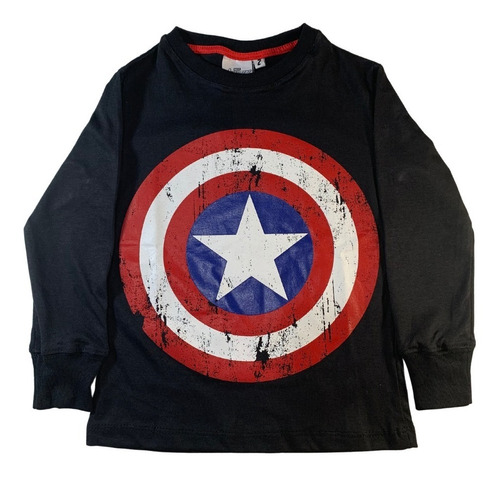 Remera Capitan America Escudo Pintado Avengers Endgame Niño