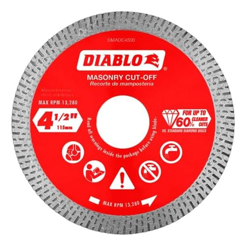 Disco De Corte Continuo Diamante 4.5 Para Granito Y Mármol