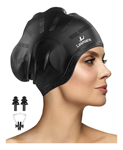 Long Hair Swim Cap For Women Men With 3d Ear