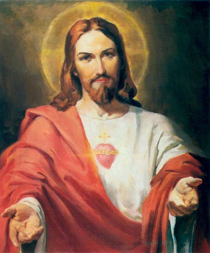 Sagrado Corazon Jesus Y Maria Lienzografia Lienzo Impresion