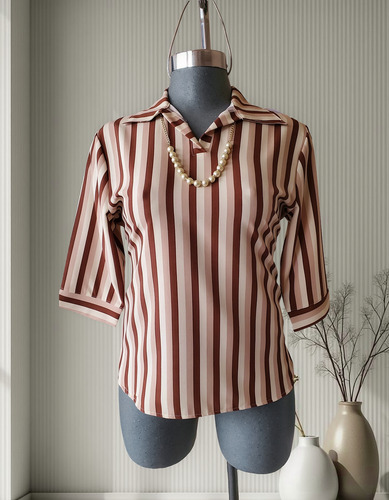 Blusa A Rayas Extra Juvenil Casual O De Vestir 36 40 42
