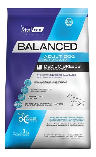 Vitalcan Balanced Perro Adulto Mediano X 20 Kg