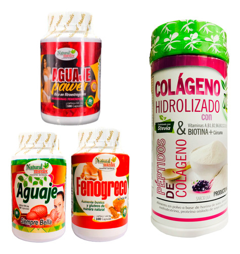 Aguaje Pawer +aguaje Siempre Bella +fenogreco  + Colageno Hibrolizado