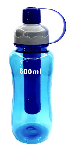 2 Squeeze 600ml Garrafa Fitness Água Academia Esporte - Azul