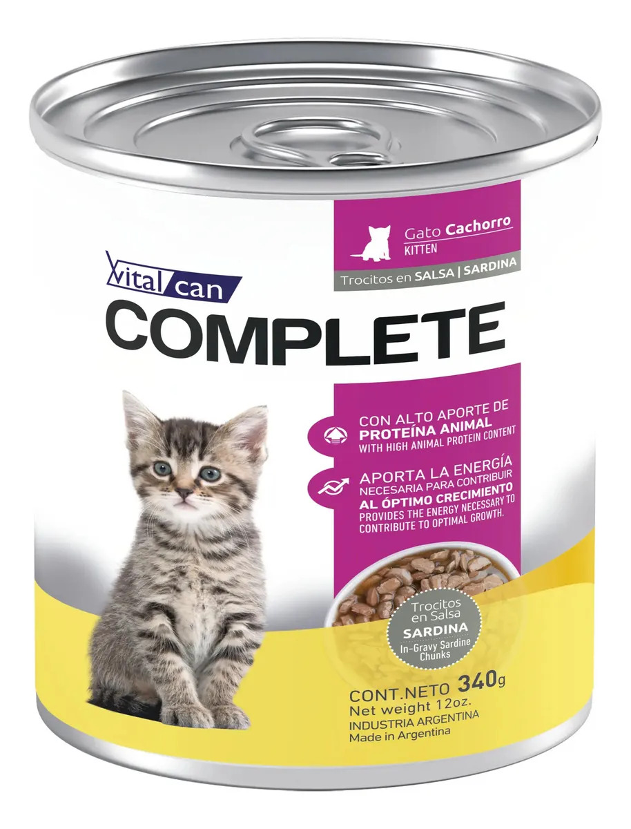 Alimento Húmedo Vitalcan Complete para Gatito de Sardina 340g