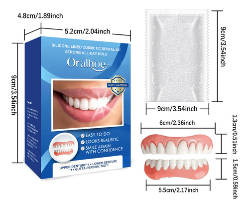 Bx Juego De Prótesis Dentales De Silicona Suave Oralhoe
