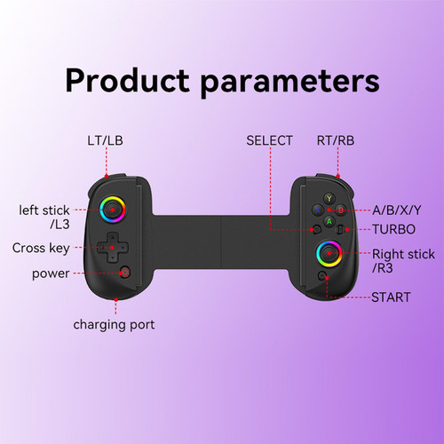 Joystick Telescópico De Control De Juegos D8 Con Luz Rgb