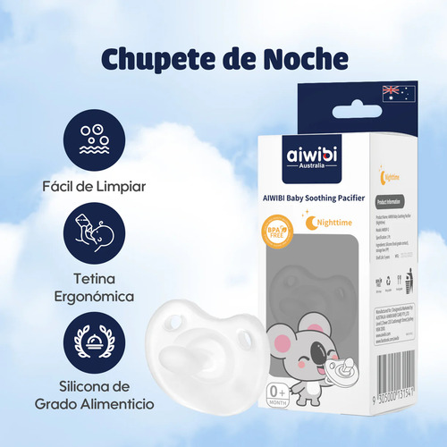 Chupete Silicona De Noche Bebé Aiwibi Nighttime 1un