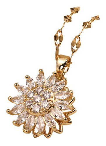 Collar Girasol Girasol Doble Capa Mujer