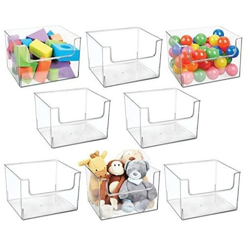   Plastic Large Home Storage Organizer Bins With Open F...