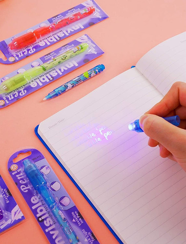 Vovru - 24 Bolígrafos De Tinta Invisible Con Luz Uv Para Men