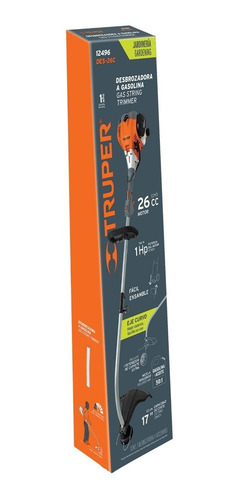 Desbrozadora A Gasolina 26cc 17' Corte Curva Truper 12496