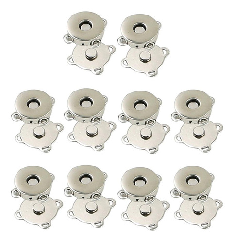 4 Sujetadores Magnéticos Plata 14mm Plata Plata