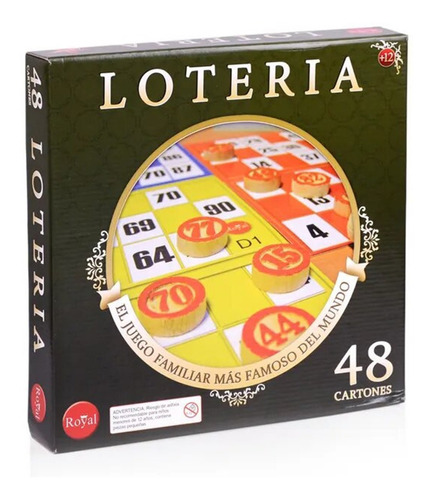 Juego De Mesa Loteria 48 Cartones Royal En Caja