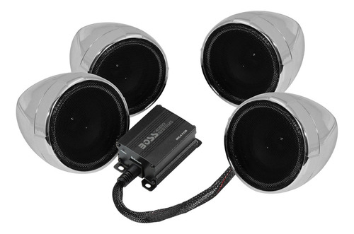 Sistema De Altavoces Bluetooth Para Motocicleta Mc470b - Amplificador Compacto Clase D, Altavoces Resistentes A La Intemperie De 3 Pulgadas, Control De Volumen - Sonido De Alta Calidad, Durabilidad Y